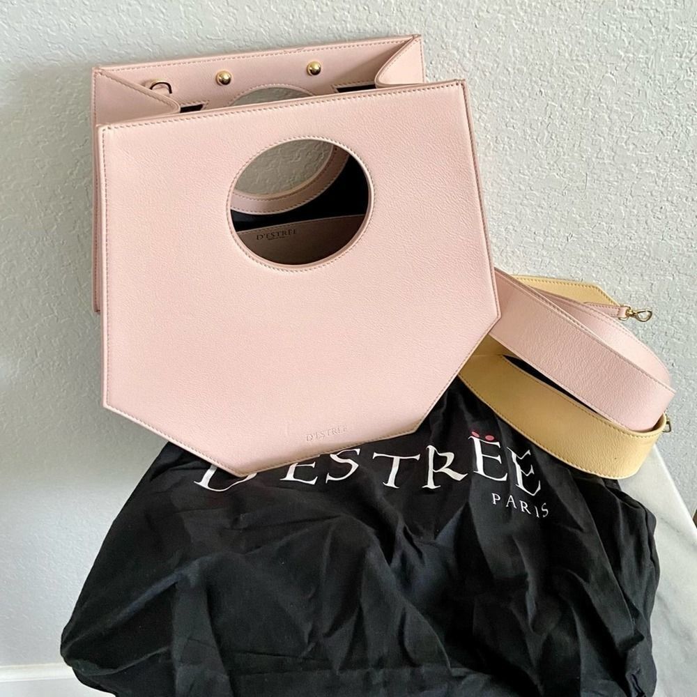 D’estre Blush Pink Leather Prism Bag Made In Italy Nwot Luxurious Statement — image 4 of 8